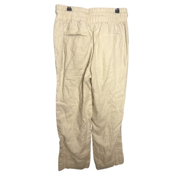 Quince 100% European Linen Wide Leg Pants Medium Tan Flax Pull On - Picture 9 of 12